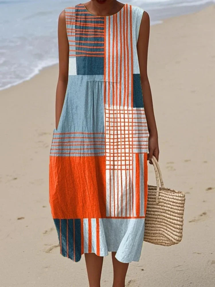 Elena | Elegant Art Midi Dress