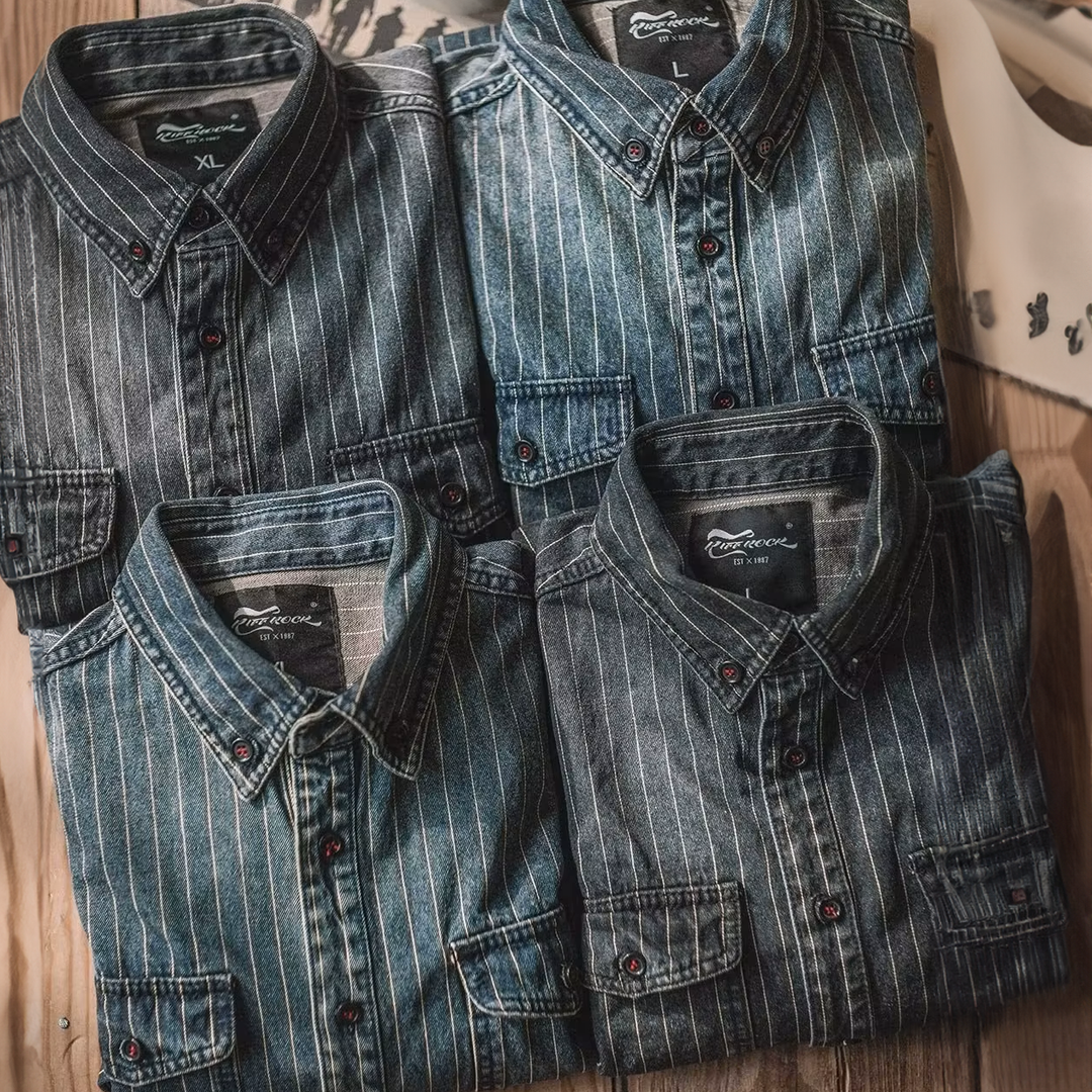 Striped Long Sleeve Shirt for Men - Elena Harper
