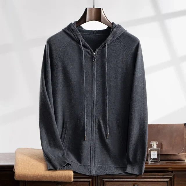 100% CASHMERE HOODED VEST.