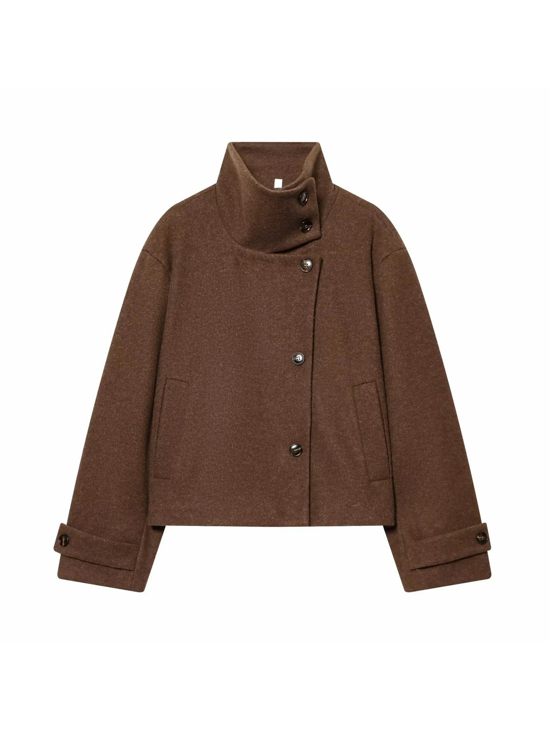 Women's Vintage Stand Collar Wool Coat Rowena, view 6 - Elena Harper
