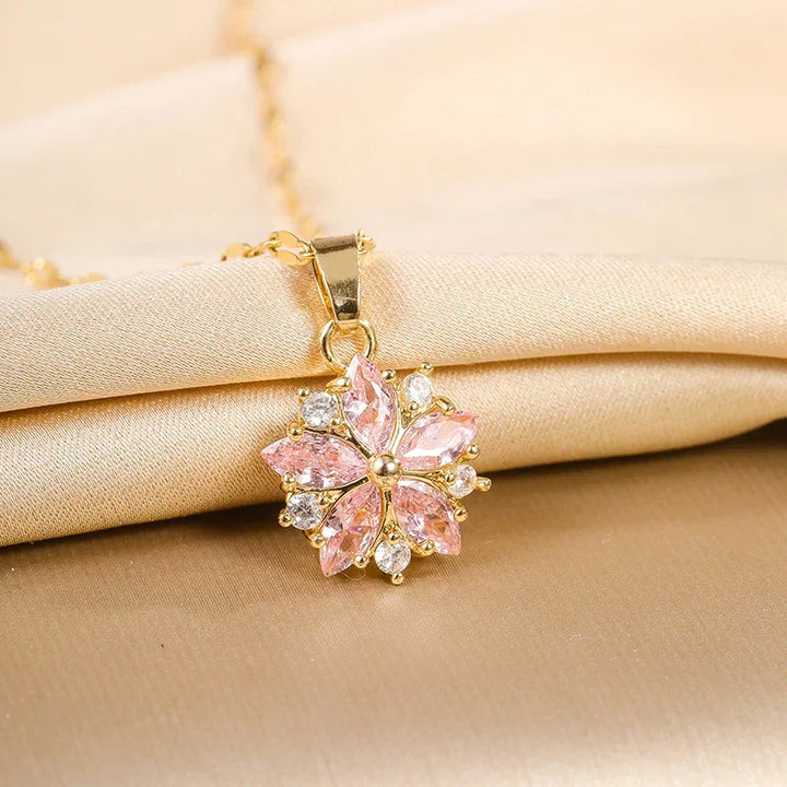 Sandra Elegant Sakura Rose Necklace, view 5 - Elena Harper