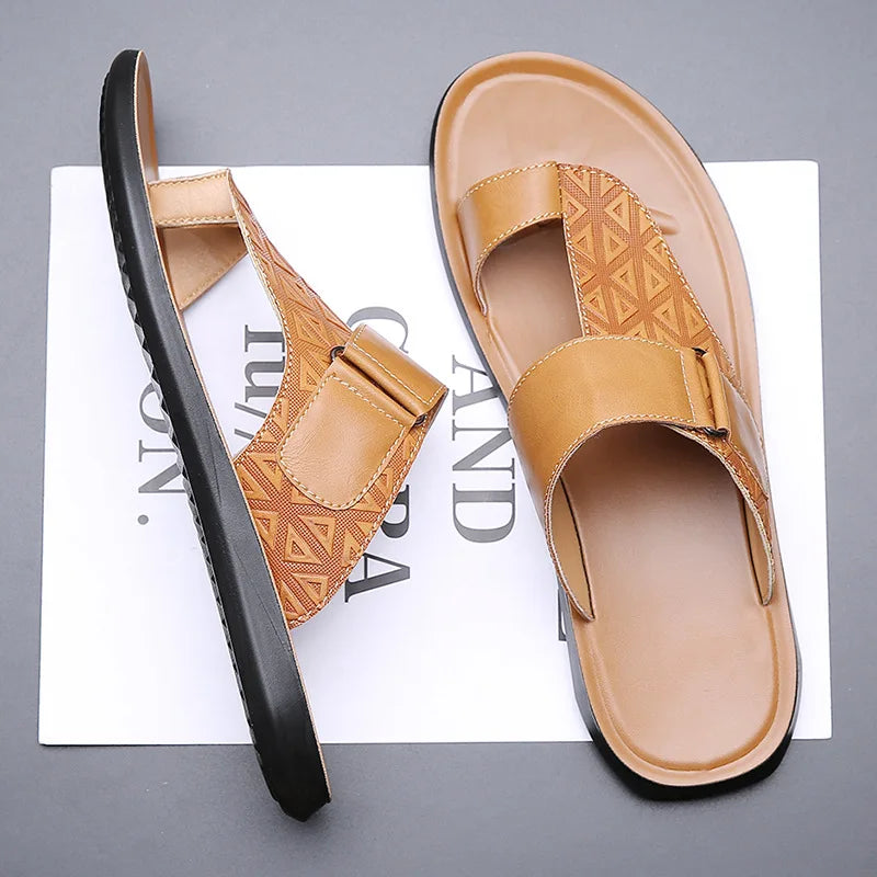 ASTON™ | Leather Sandals with Toe Strap
