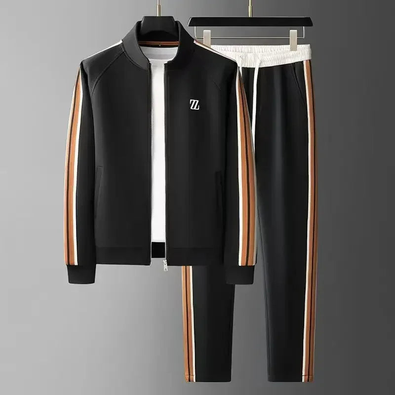 Ladies Jogging Suit with Leather Details and Adjustable Drawstring Pants