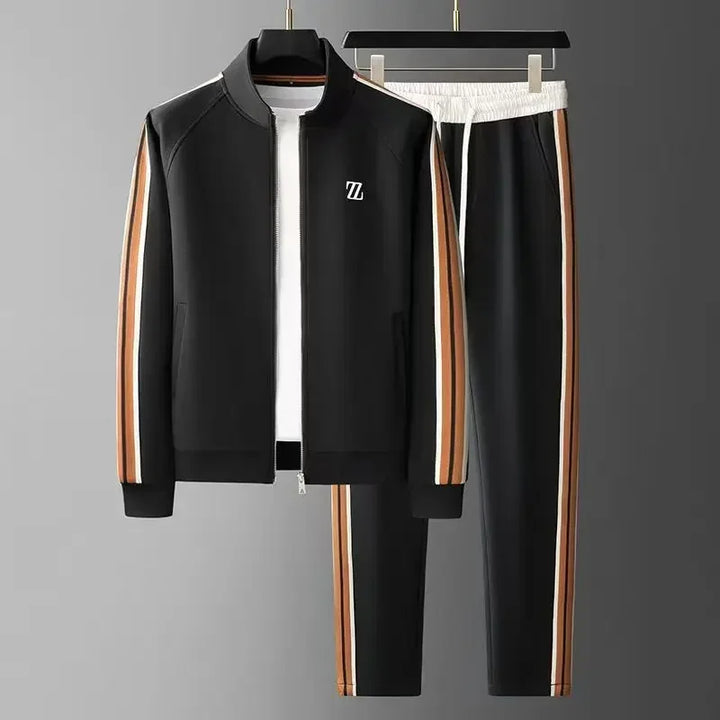 Ladies Jogging Suit with Leather Details and Adjustable Drawstring Pants