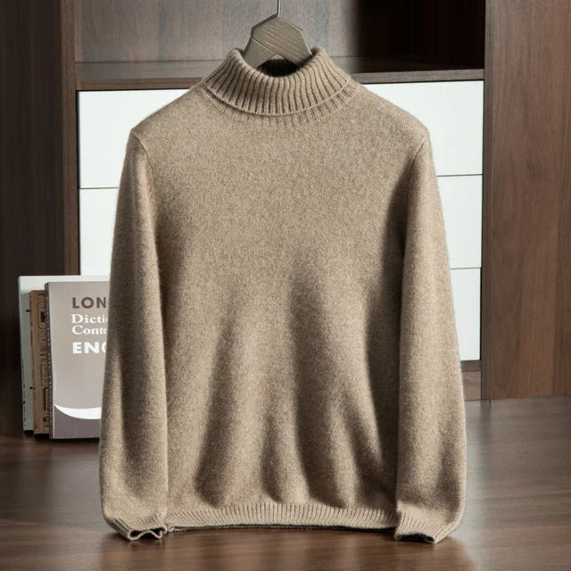 Emma & Rose soft ribbed cashmere turtleneck jumper — premium winter knitwear