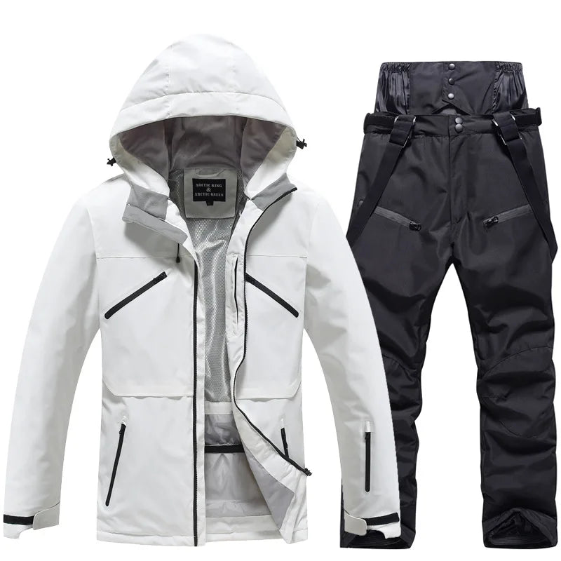 Unisex Insulated Winter Ski Suit – Breathable Jacket and Pants for Snowboarding
