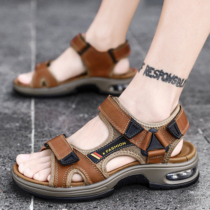 Breon Stylish Leather Sandals, view 10 - Elena Harper