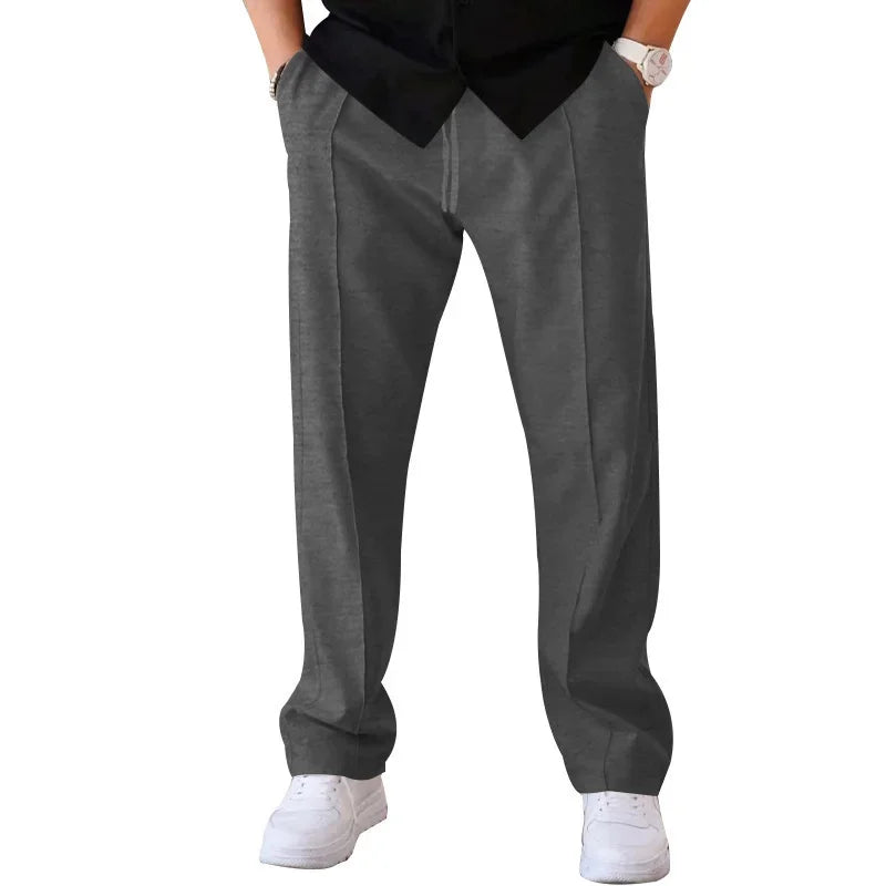 Harrington Oxford Loose-Fit Straight Leg Trousers For Men - Elena Harper