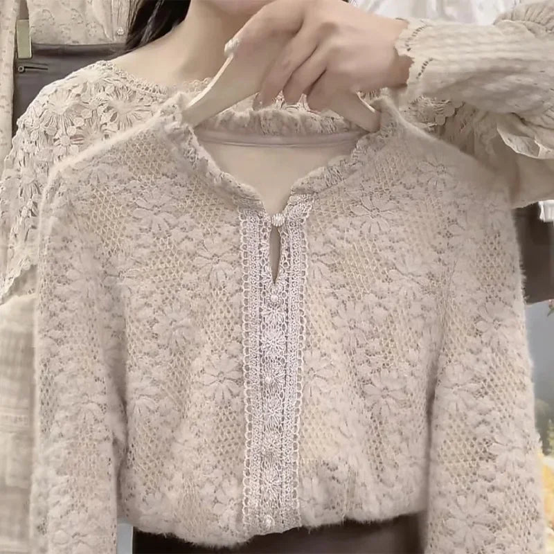 Livia Chic Jacquard Blouse, view 5 - Elena Harper