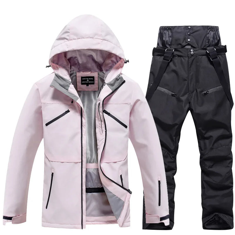 Unisex Insulated Winter Ski Suit – Breathable Jacket and Pants for Snowboarding