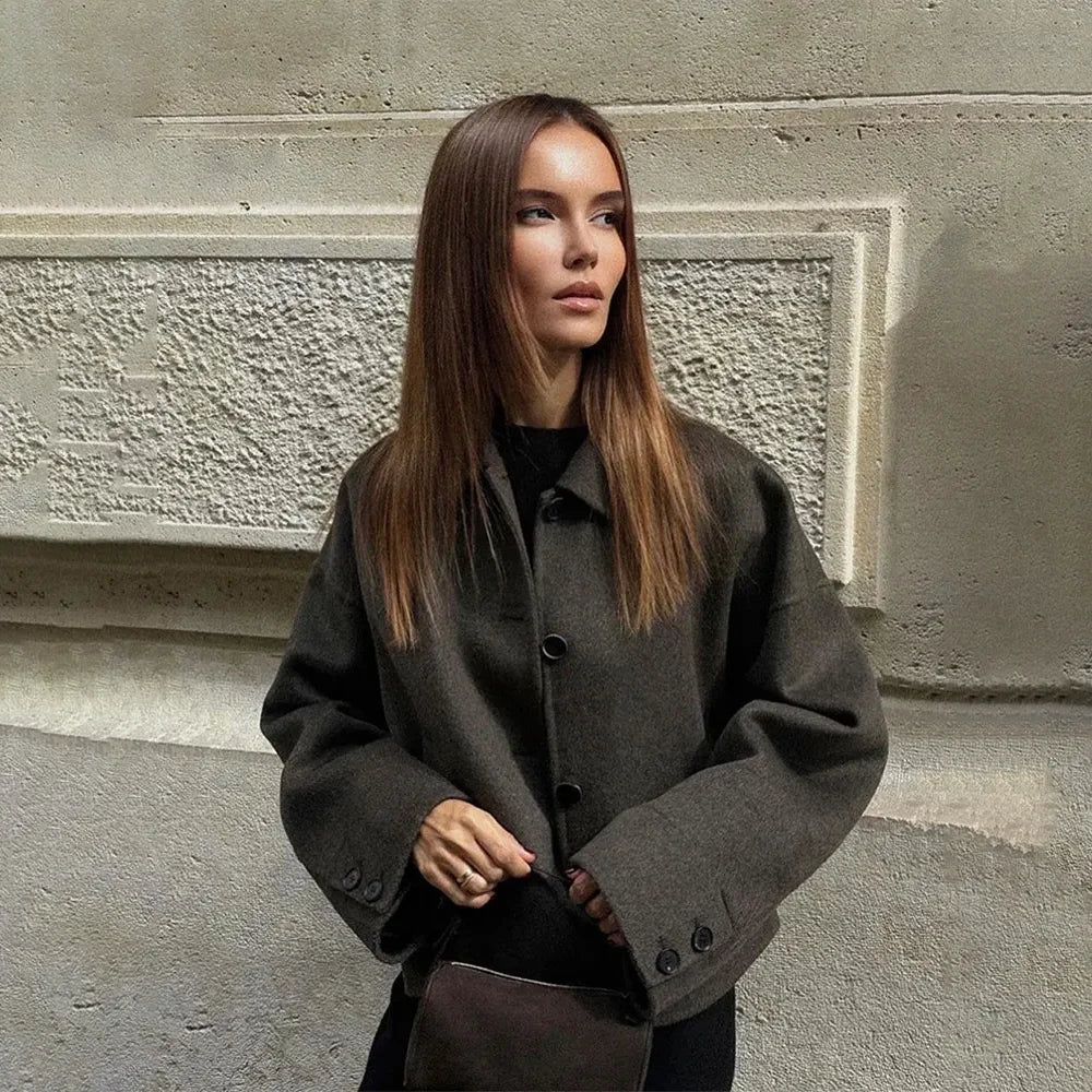 High Collar Soft Jacket - Irvène