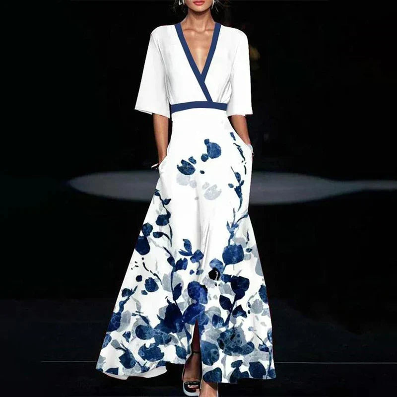 Women's Floral Wrap Maxi Dress - Elegant & Flattering Design