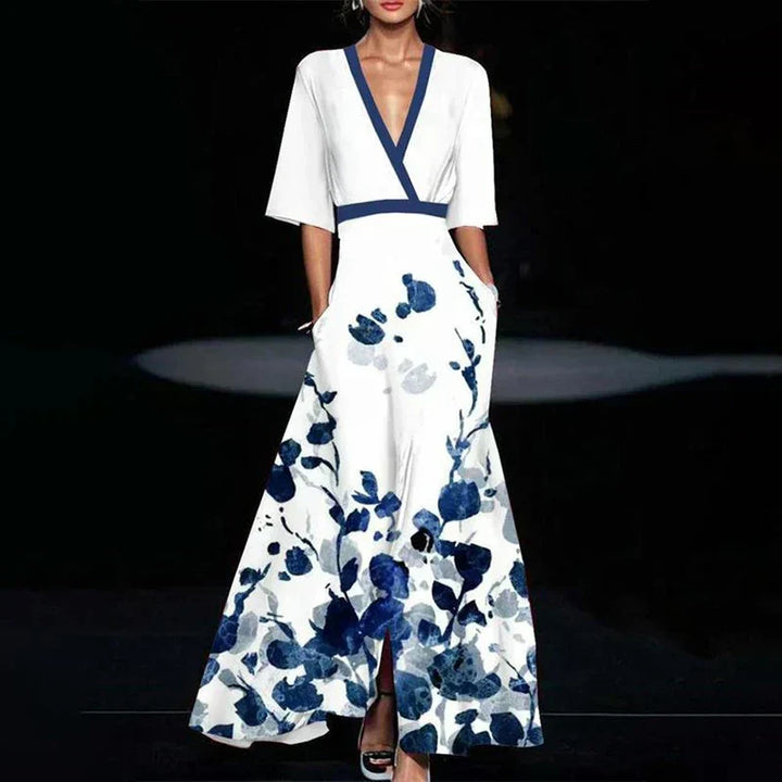 Women's Floral Wrap Maxi Dress - Elegant & Flattering Design