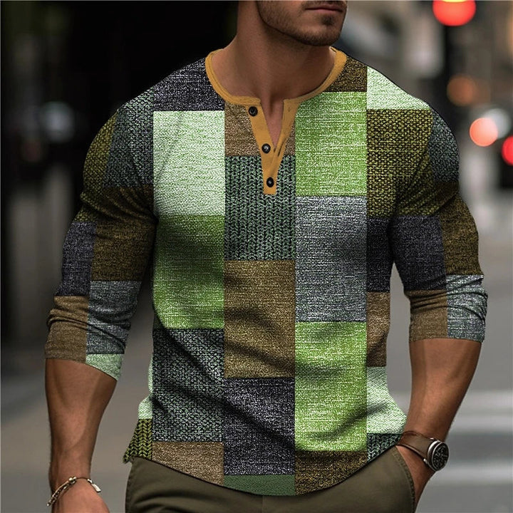 LAURENT MONACO | LONG SLEEVE 3D PRINTED T-SHIRT FOR MEN
