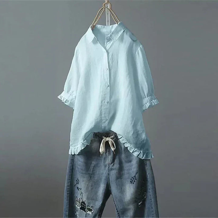 ANNA Ruffled Daily Top, view 7 - Elena Harper