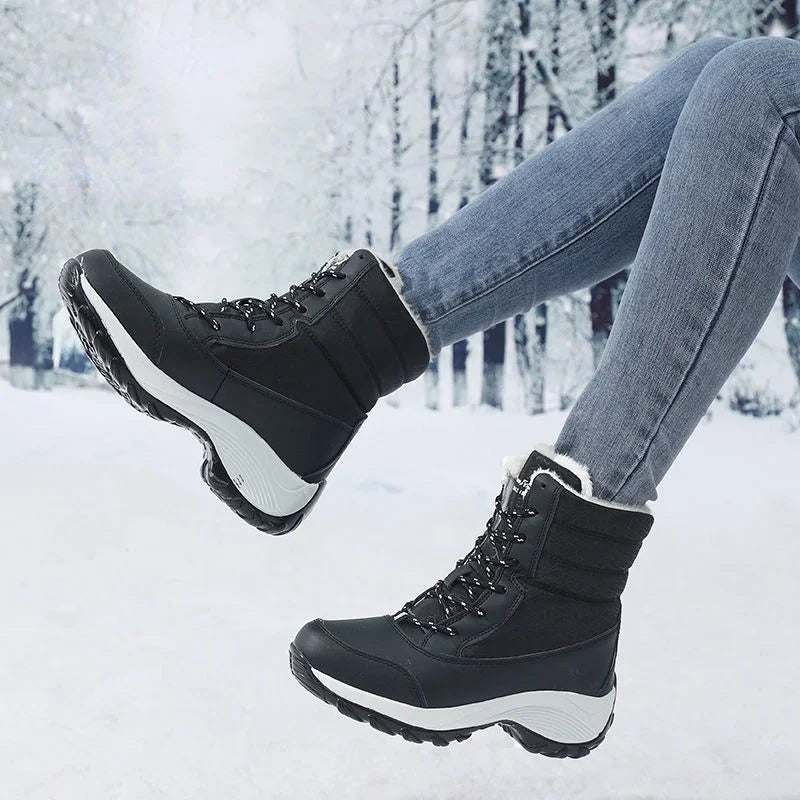 Women's Fur-Lined Platform Snow Boots Perrienne, view 3 - Elena Harper