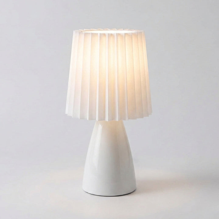 Ceramic Table Lamp Pleated Scandinavian Design