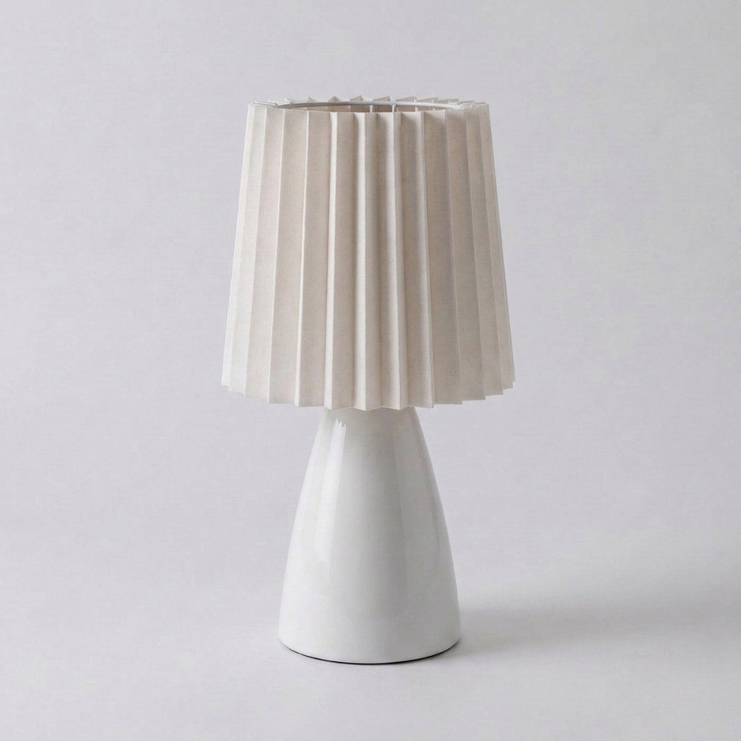 Ceramic Table Lamp Pleated Scandinavian Design