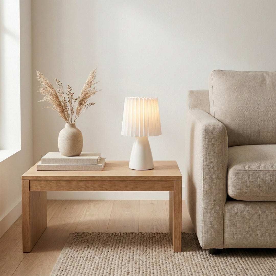 Ceramic Table Lamp Pleated Scandinavian Design