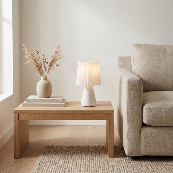 Ceramic Table Lamp Pleated Scandinavian Design