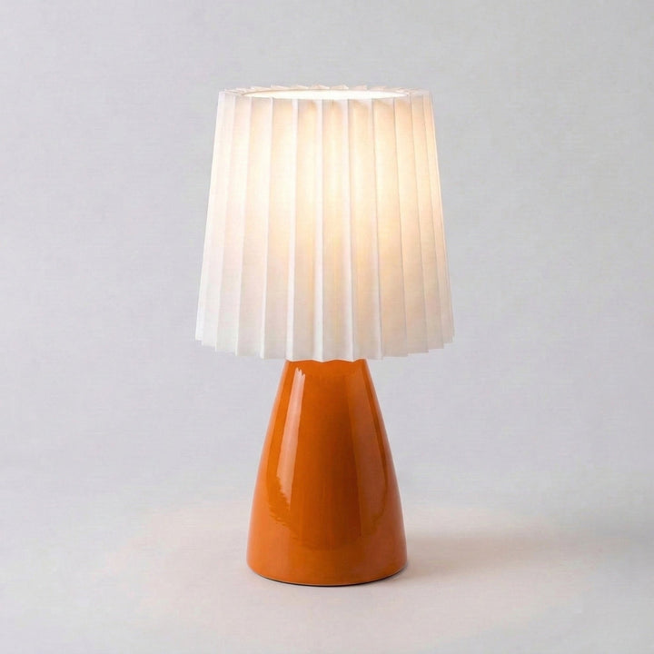 Ceramic Table Lamp Pleated Scandinavian Design