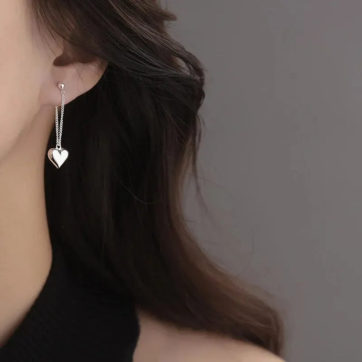 Antique Geometric Heart-Shaped Hoop Earrings
