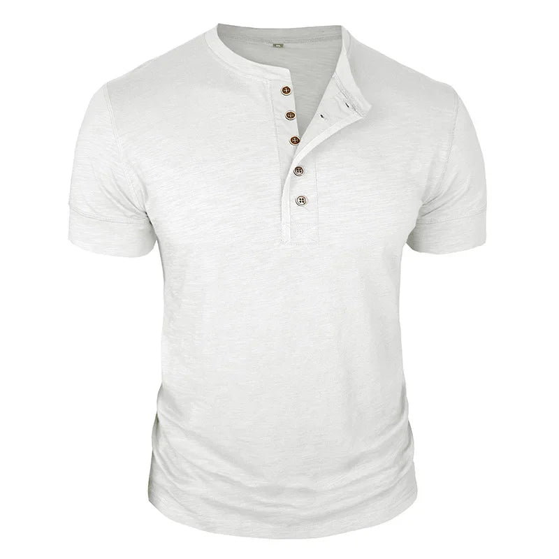 LAURENT MONACO | BUTTON-PLACKET T-SHIRT FOR MEN
