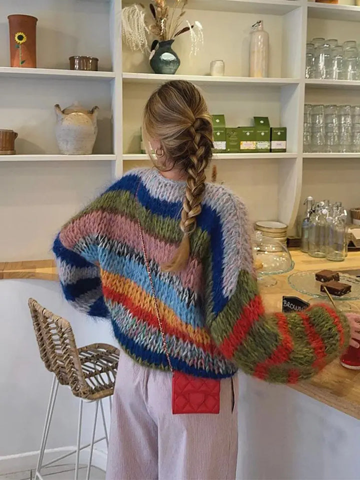 Luise Stylish Striped Sweater, view 2 - Elena Harper