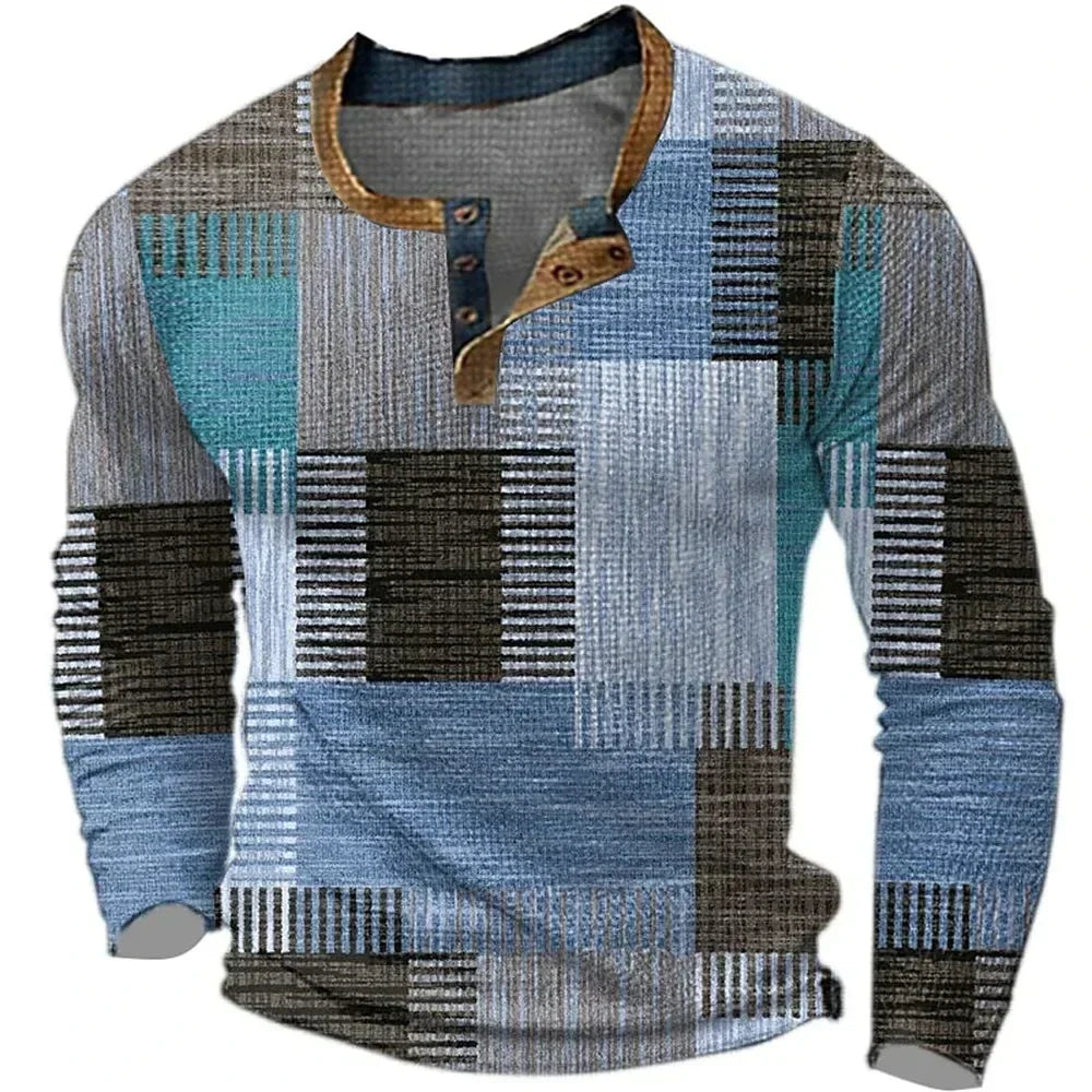 Men's Colorful Long Sleeve Shirt for Effortless Style