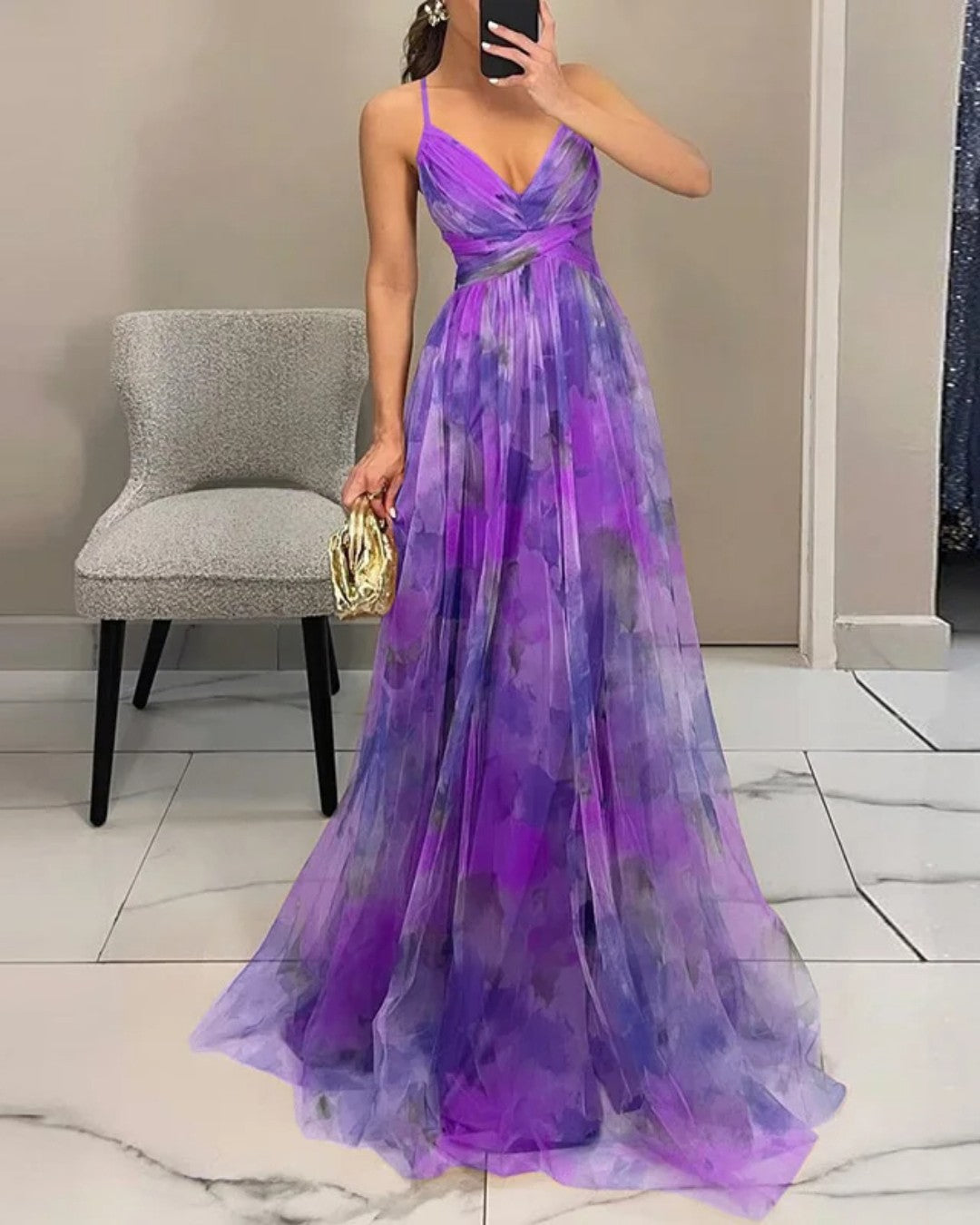 Elegant Fluid Maxi Dress for Women with Adjustable Straps