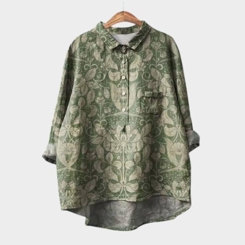 Elegant Mira™ blouse by Emma & Rose Cape Town, featuring a stylish, flowy design with intricate details and a classic fit.