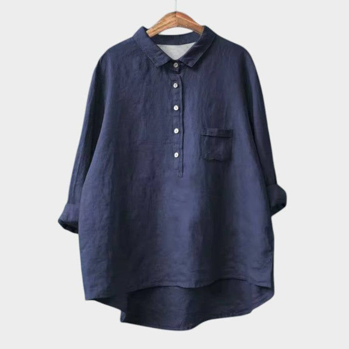 Elegant Naja™ blouse by Emma & Rose Cape Town, featuring a stylish design with soft fabric and intricate detailing.