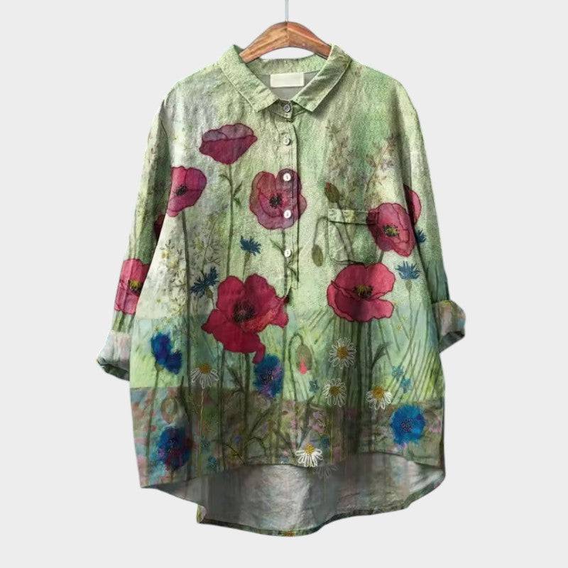 Elegant Emma & Rose Cape Town Ronja™ blouse with a stylish, flowy fabric and detailed neckline, perfect for a sophisticated look.