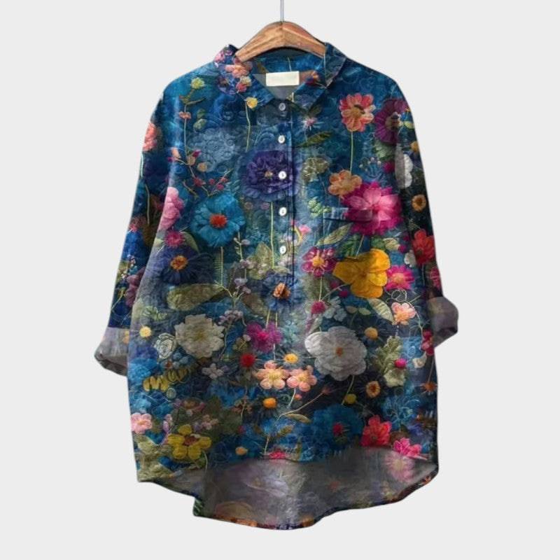 Ronja™ elegant blouse by Emma & Rose Cape Town, featuring a stylish fit and soft fabric, shown on a model with a neutral background.