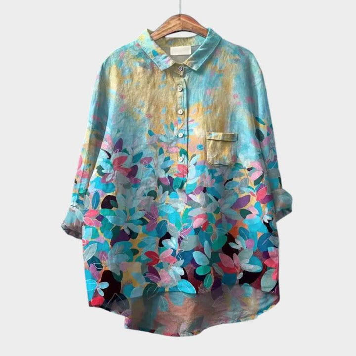 Elegant Saga™ blouse by Emma & Rose Cape Town, featuring a stylish design with soft fabric and intricate detailing.