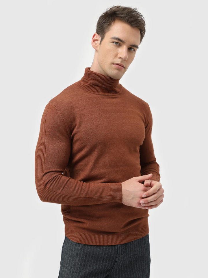 Fine Knitted Turtleneck Sweater for Men