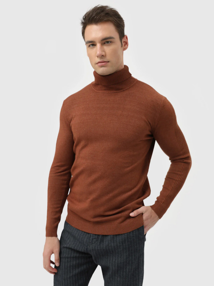 Fine Knitted Turtleneck Sweater for Men