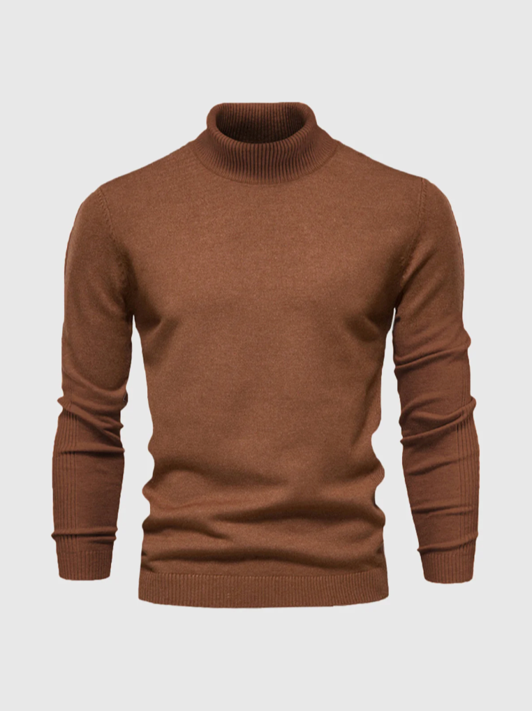 Fine Knitted Turtleneck Sweater for Men