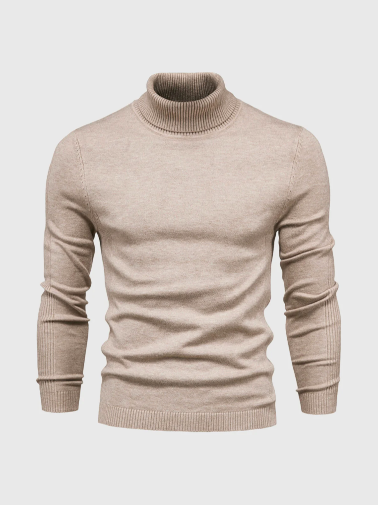 Fine Knitted Turtleneck Sweater for Men