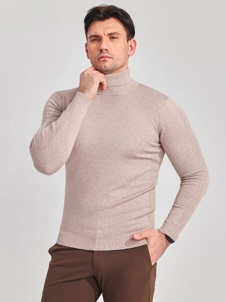 Fine Knitted Turtleneck Sweater for Men