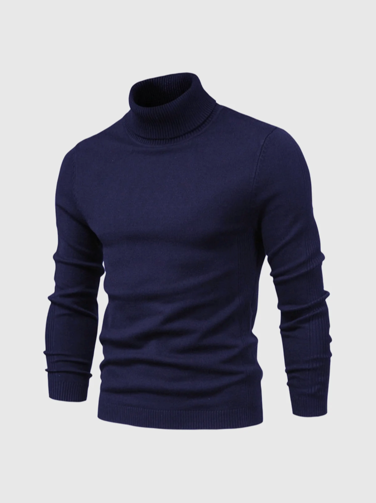 Fine Knitted Turtleneck Sweater for Men