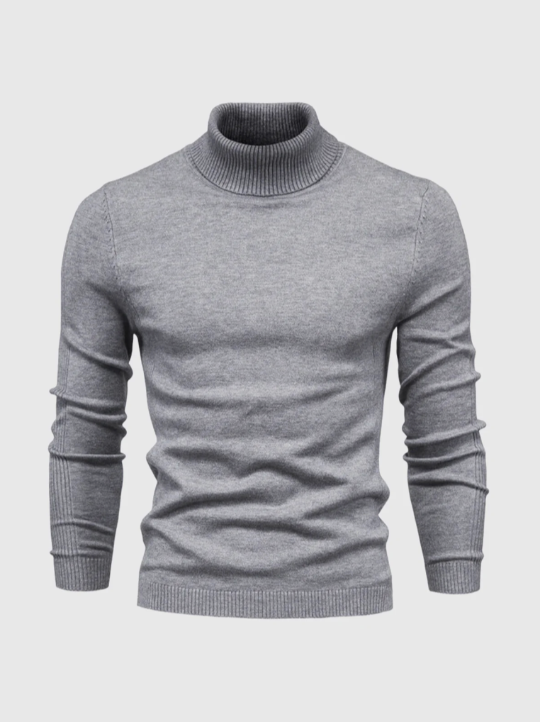 Fine Knitted Turtleneck Sweater for Men