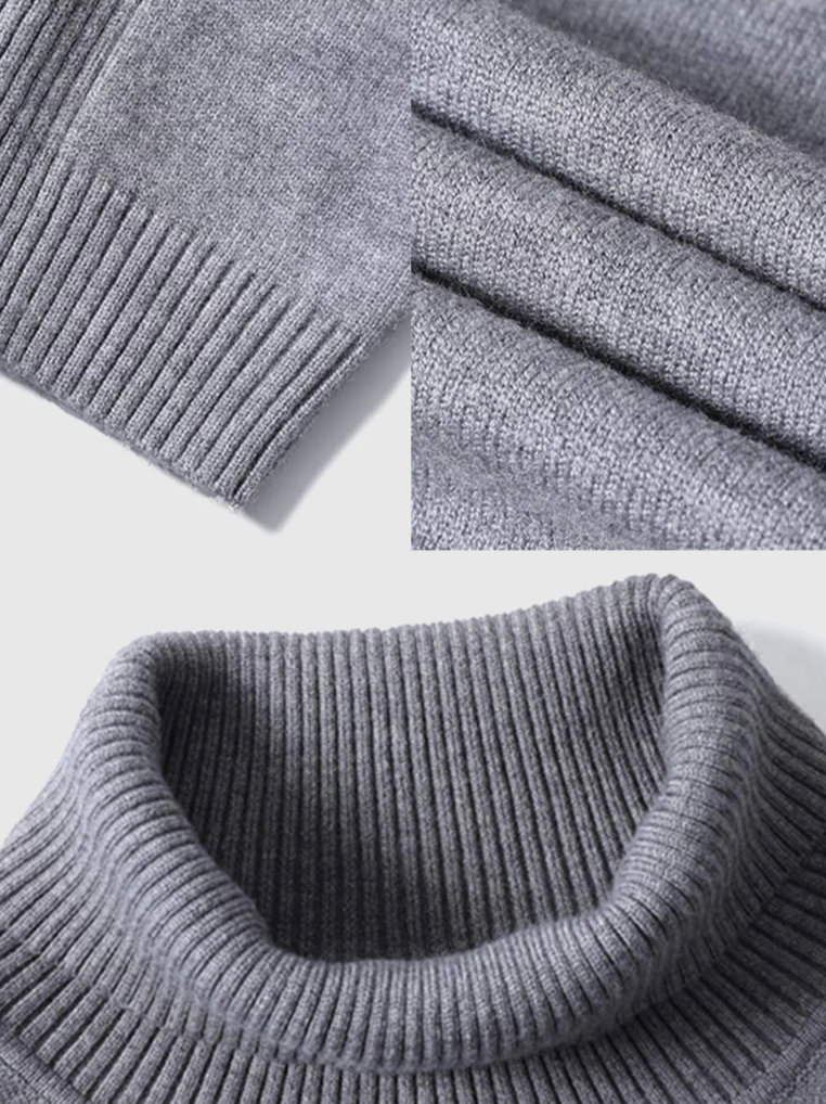 Fine Knitted Turtleneck Sweater for Men