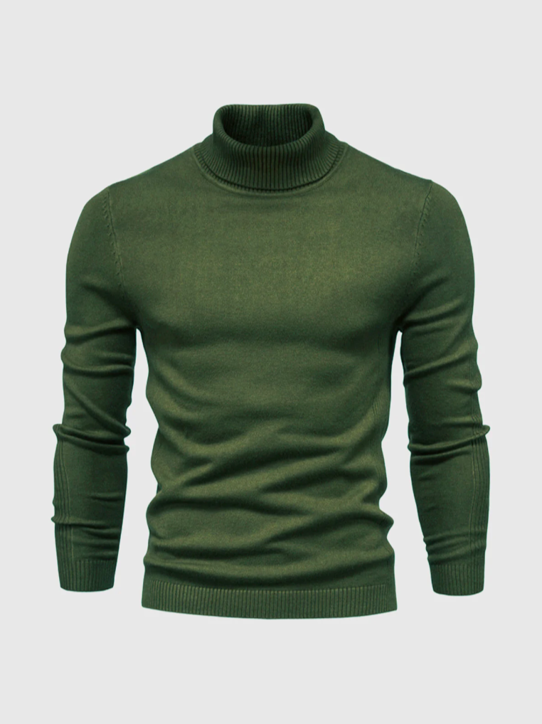 Fine Knitted Turtleneck Sweater for Men