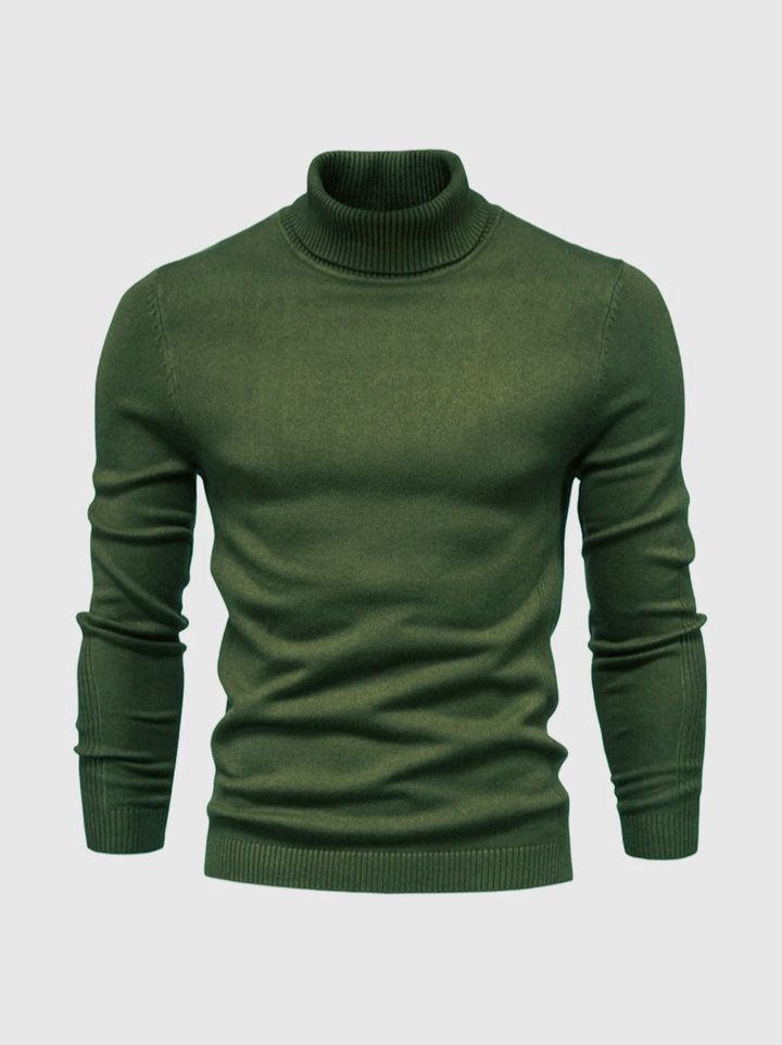 Fine Knitted Turtleneck Sweater for Men