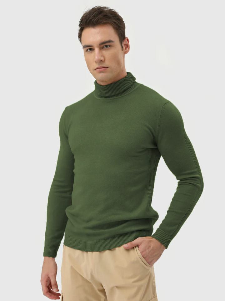Fine Knitted Turtleneck Sweater for Men