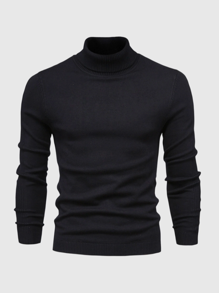 Fine Knitted Turtleneck Sweater for Men