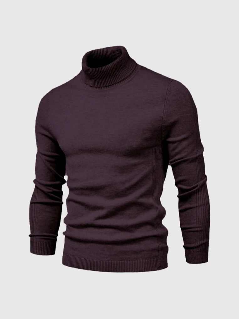 Fine Knitted Turtleneck Sweater for Men