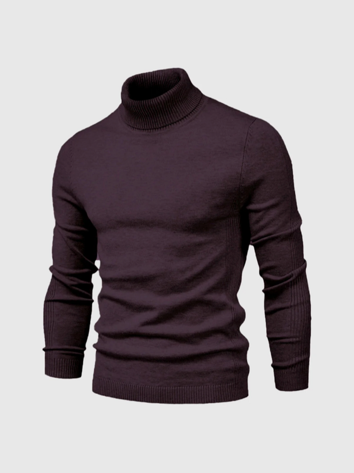 Fine Knitted Turtleneck Sweater for Men