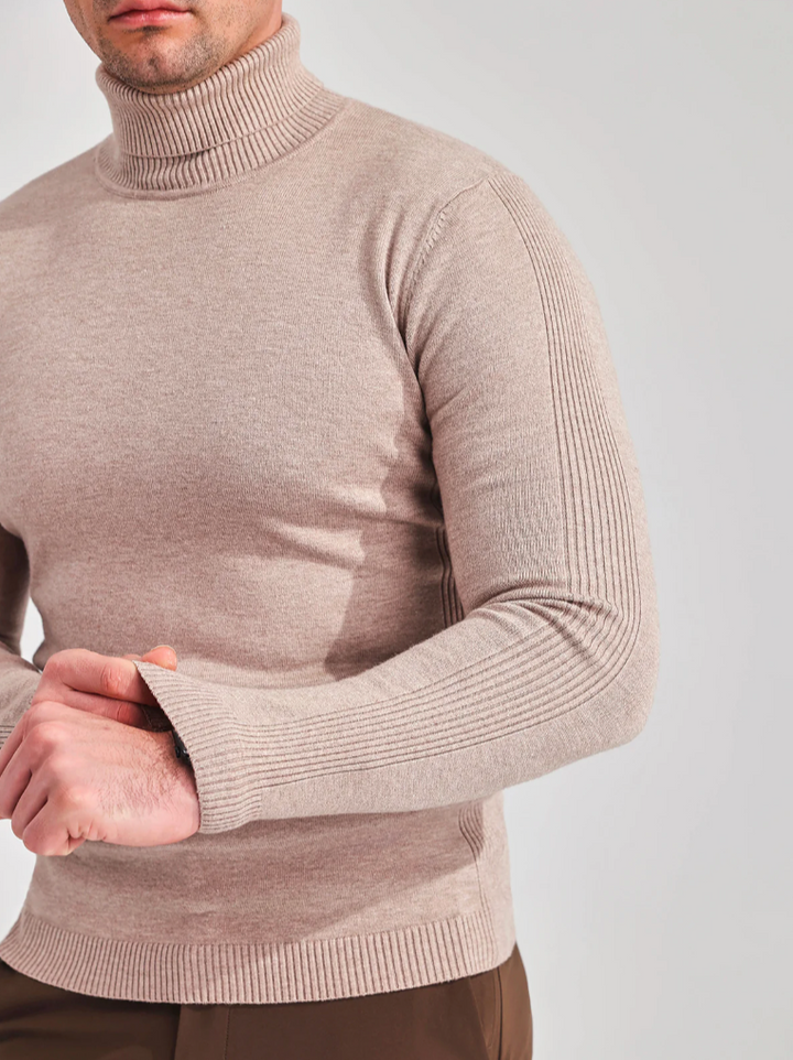 Fine Knitted Turtleneck Sweater for Men